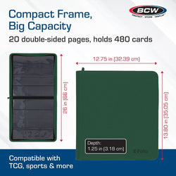 BCW: Zipper Folio 12-Pocket - LX - Green