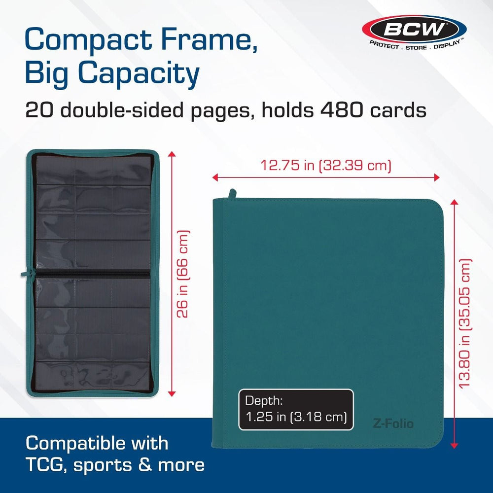 BCW: Zipper Folio 12-Pocket - LX - Teal