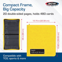 BCW: Zipper Folio 12-Pocket - LX - Yellow