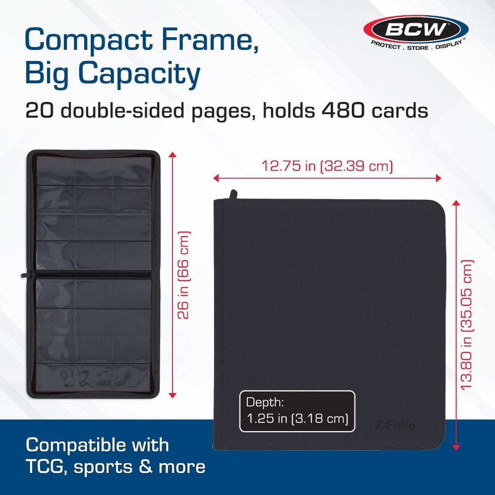 BCW: Zipper Folio 12-Pocket - LX - Black