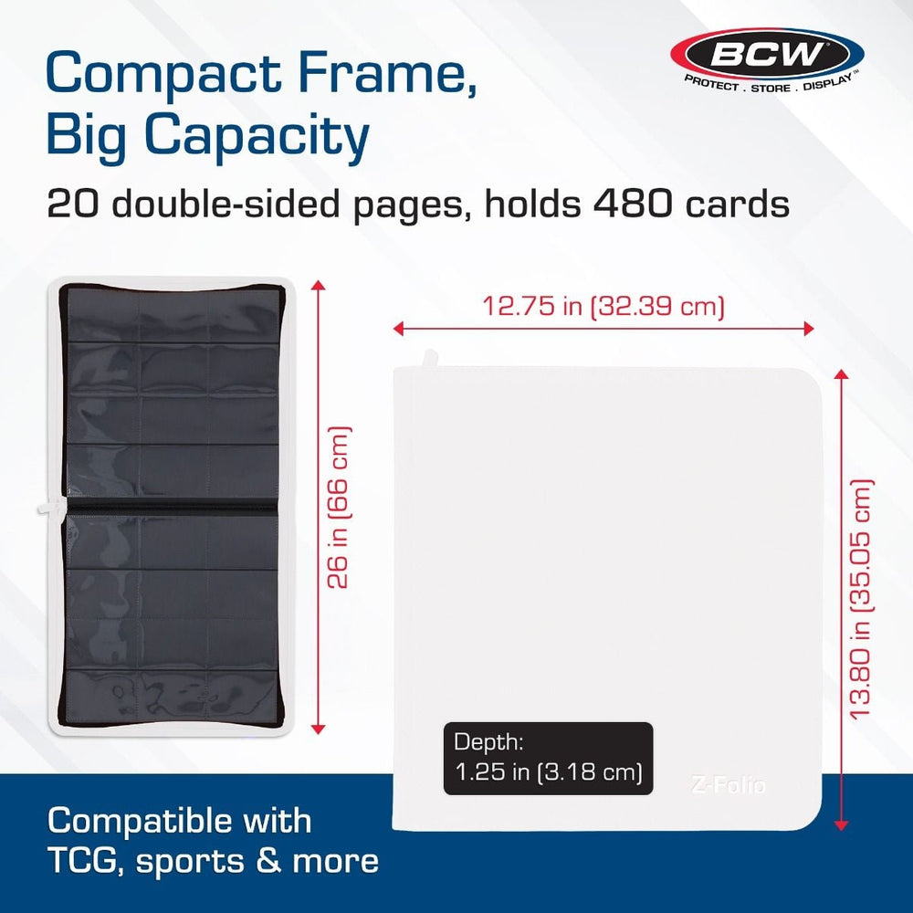 BCW: Zipper Folio 12-Pocket - LX - White