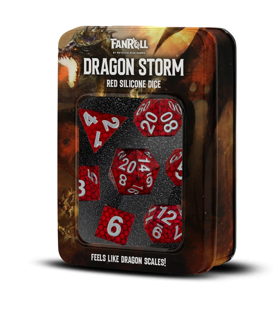 7-Die Set Silicone Dragon Storm: Red Dragon Scales