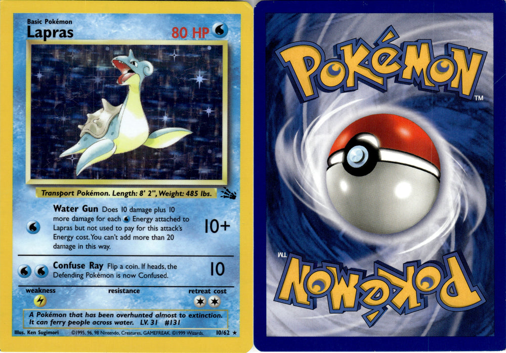 Lapras (10/62) [MISPRINT - Square Corners] [FSL10SQC] [Fossil Unlimited]