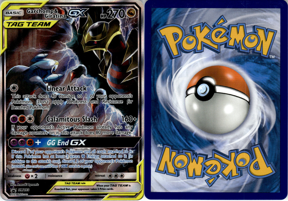 Garchomp & Giratina GX (SM193) [White Speckle Misprint] [BSPSM193] [Sun & Moon: Black Star Promos]