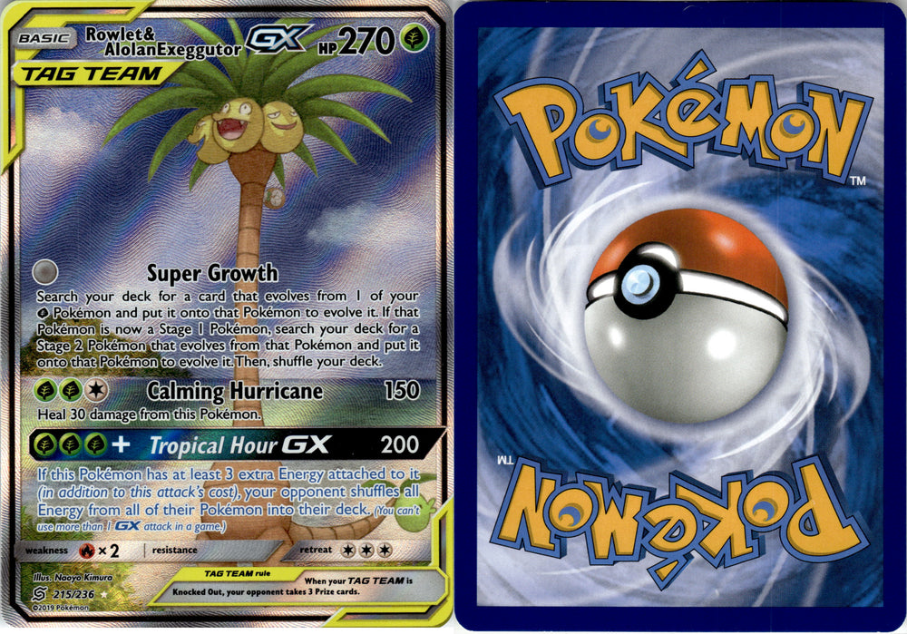 Rowlet & Alolan Exeggutor GX (215/236) [Sun & Moon: Unified Minds] (SMUM215)