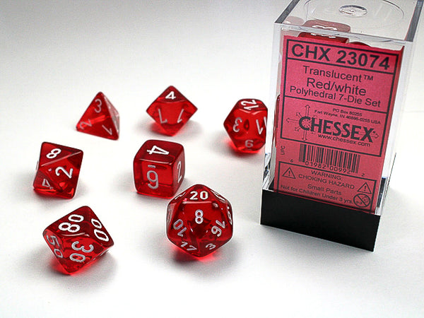 Chessex: Translucent Polyhedra Red/White (CHX 23074)