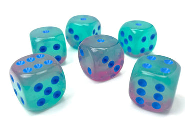 Dice: Gemini Gel Green-Pink/Blue 16mm Dice Block (CHX 26664)