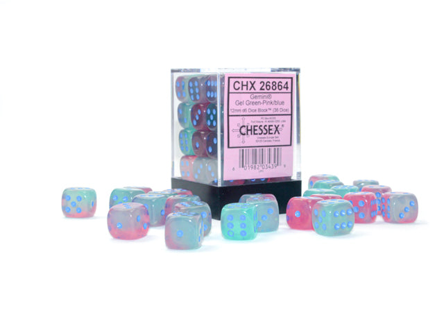 Chessex: Gemini Gel Green-Pink/Blue Luminary (CHX 26864)