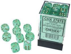 Chessex: Borealis Light Green/Gold Luminary 12mm Dice Block (CHX 27975)