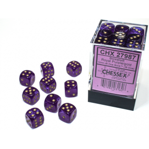 Chessex: Borealis Royal Purple/Gold Luminary 12mm Dice Block (CHX 27987)