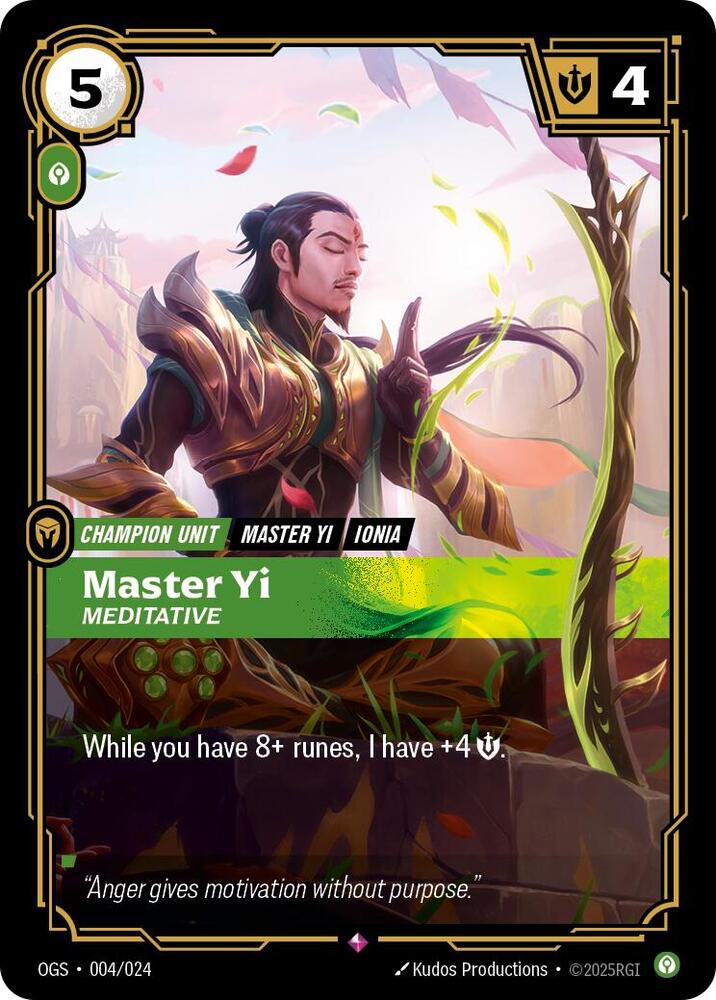 Master Yi, Meditative (004/024) [Origins: Proving Grounds]