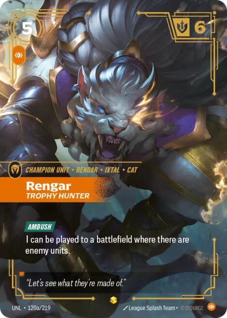 Rengar, Trophy Hunter (Alternate Art) (120a/219) [Unleashed]