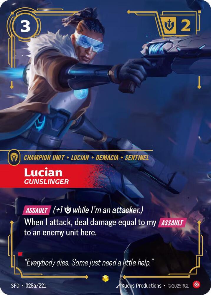 Lucian, Gunslinger (Alternate Art) (028a/221) [Spiritforged]