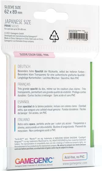 Gamegenic: Prime Deck Protector Japanese - Green (60)