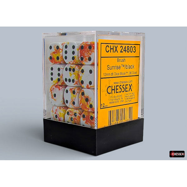Chessex: Brush Dice - Sunrise 12mm d6 Dice Block (CHX24803)