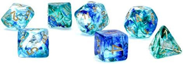 Chessex: Nebula Polyhedral Oceanic/Gold Luminary (CHX 27556)