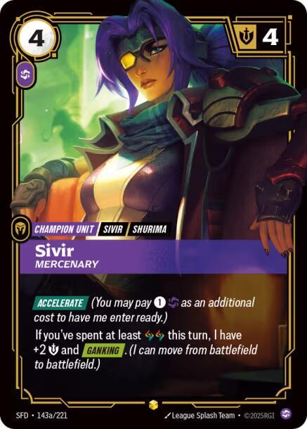Sivir, Mercenary (Alternate Art) (143a/221) [Spiritforged]