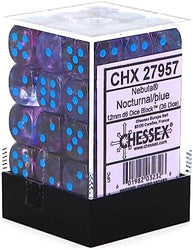 Chessex: Nebula Nocturnal/Blue Luminary 12mm Dice Block (CHX 27957)