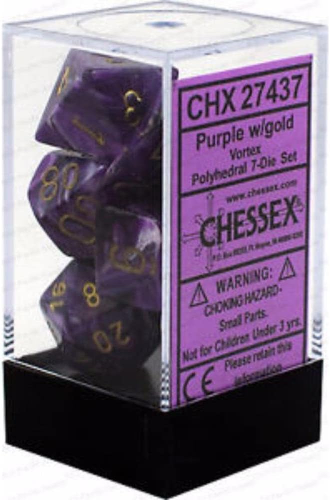 Chessex: Vortex Polyhedral Purple/Gold (CHX 27437)