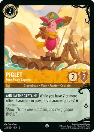 Piglet - Pooh Pirate Captain (223/204) - Ursula's Return (CHECK TCGPlayer for price)