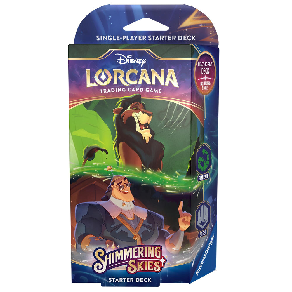 disney lorcana starter decks TCG - THE FIRST CHAPTER DECK Collect and play with beautifully illustrated Disney characters like Mickey Mouse Disney Lorcana: Shimmering Skies -