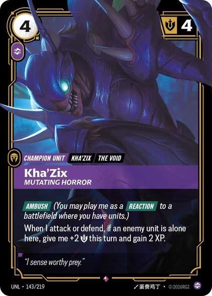 Kha'Zix, Mutating Horror (143/219) [Unleashed]