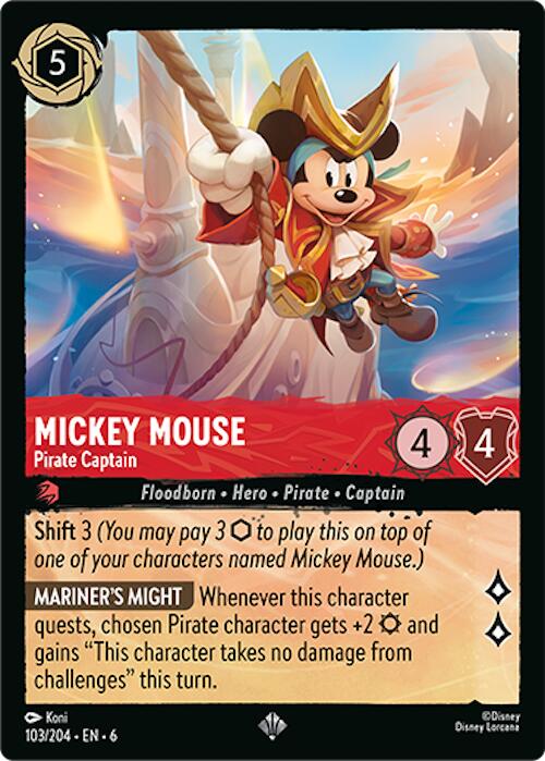 Mickey Mouse - Pirate Captain (103/204) [Azurite Sea]