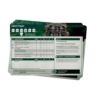 Warhammer 40K: Datasheet Cards - Chaos Knights