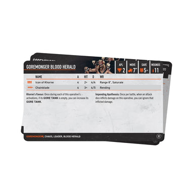 Warhammer 40K: Kill Team Datacards - Goremongers