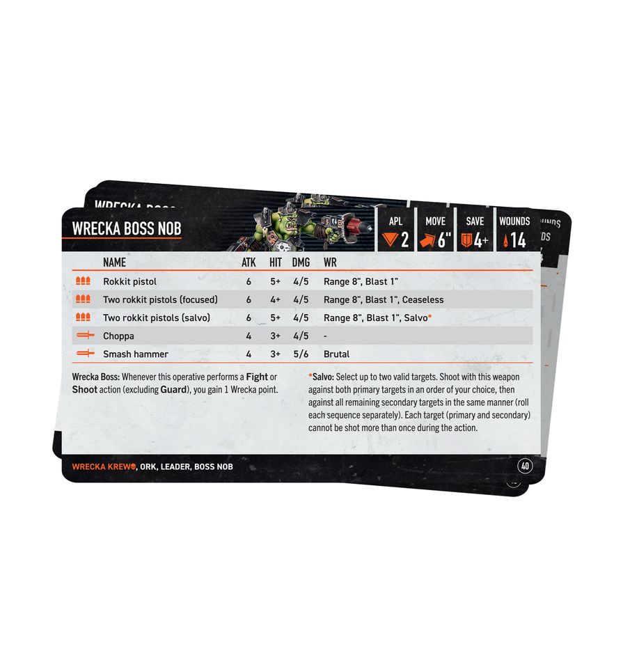 Warhammer 40K: Kill Team - Wrecka Krew - Datacards