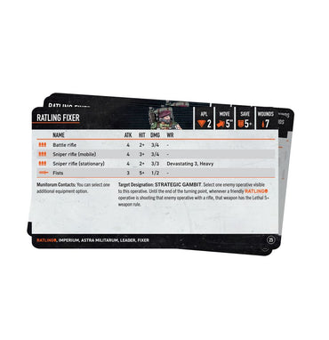 Warhammer 40K: Kill Team - Ratlings - Datacards