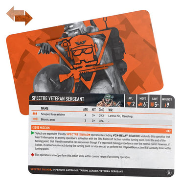 Warhammer 40K: Kill Team - Datacards (Spectre Squad)(Online)