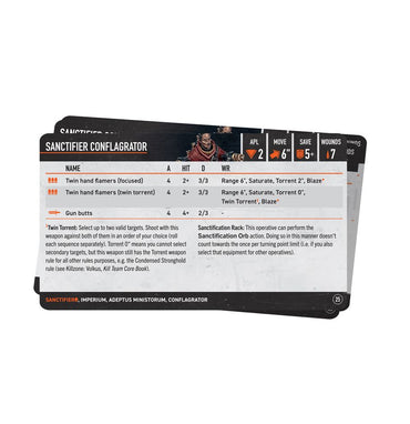 Warhammer 40K: Kill Team Datacards - Sanctifiers