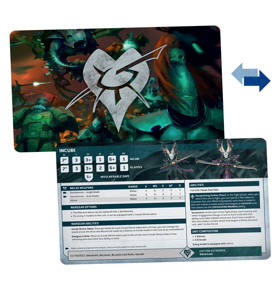 Warhammer 40K: Drukhari - Datasheet Cards (English)