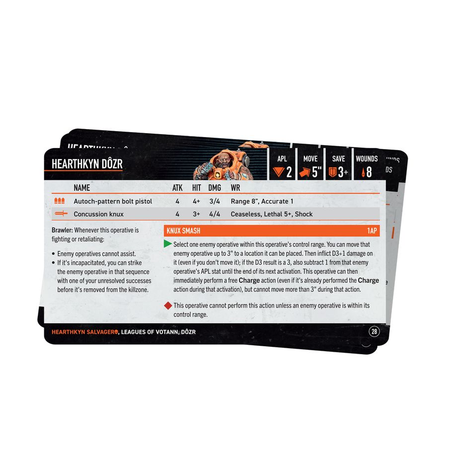 Warhammer 40K: Kill Team: Hearthkyn Salvagers – Datacards