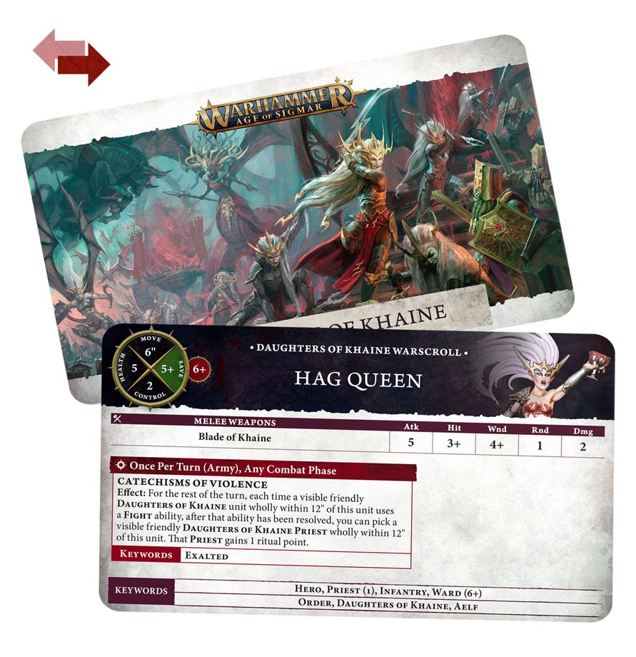 Warhammer Age of Sigmar: Daughters Of Khaine - Warscroll Cards