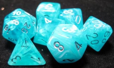 Chessex: Cirrus Polyhedral Pearl Aqua/Silver (CHX 27465)