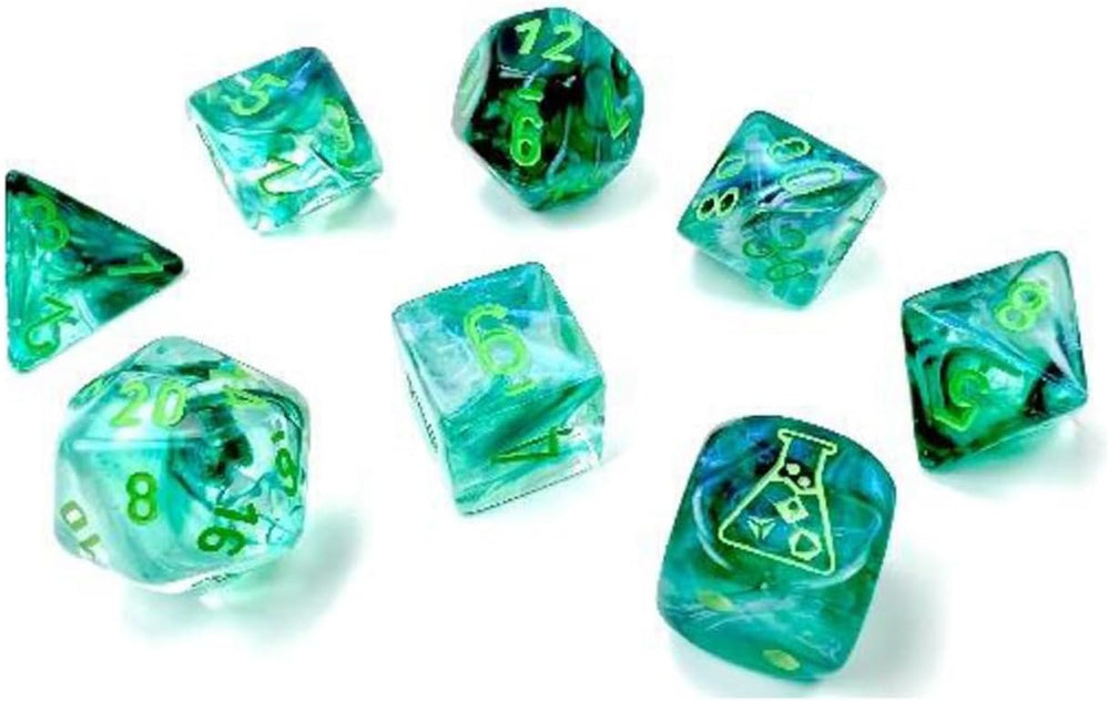 Chessex: Borealis Kelp/Light Green Luminary 7 Die Set (CHX 30054)