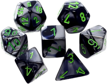 Chessex: Gemini Polyhedra Black-Grey/Green (CHX 26445)