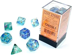 Chessex: Nebula Polyhedral Oceanic/Gold Luminary (CHX 27556)