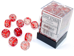 Chessex: Nebula Red/Silver Dice Block (CHX 27954)