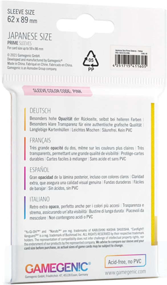 Gamegenic: Prime Deck Protector Japanese - Yellow (60)