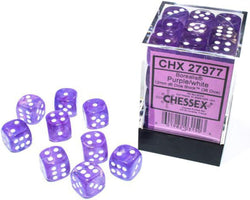 Chessex: Borealis Purple White Luminary 12mm d6 (CHX 27977)