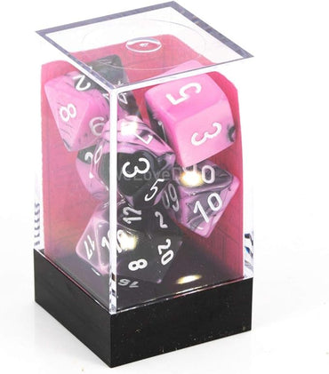 Chessex: Gemini Polyhedral Black-Pink/White (CHX 26430)