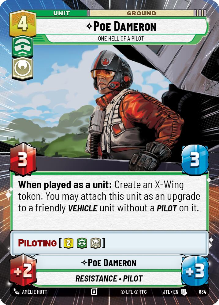 Poe Dameron - One Hell of a Pilot (Hyperspace Foil) (834) [Jump to Lightspeed]