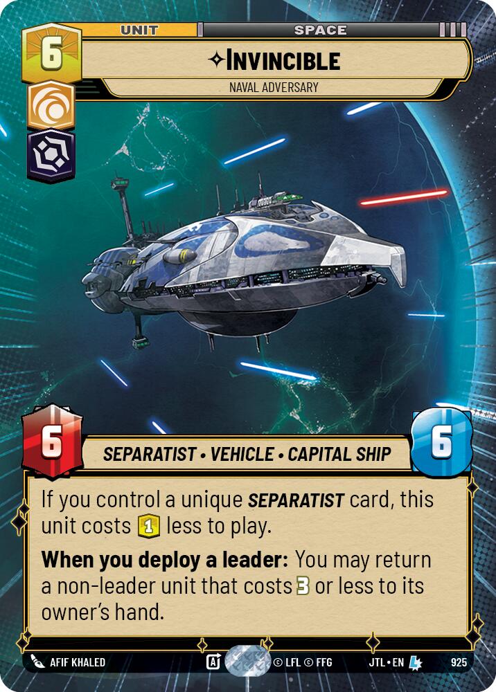 Invincible - Naval Adversary (Hyperspace Foil) (925) [Jump to Lightspeed]