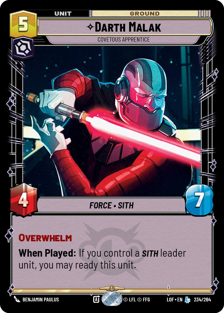 Darth Malak - Covetous Apprentice (234/264) (234/264) [Legends of the Force]