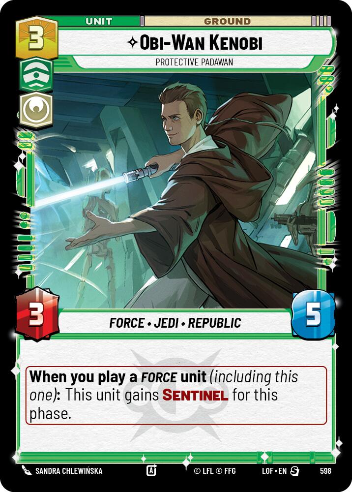 Obi-Wan Kenobi - Protective Padawan (598) (Foil) (598) [Legends of the Force]