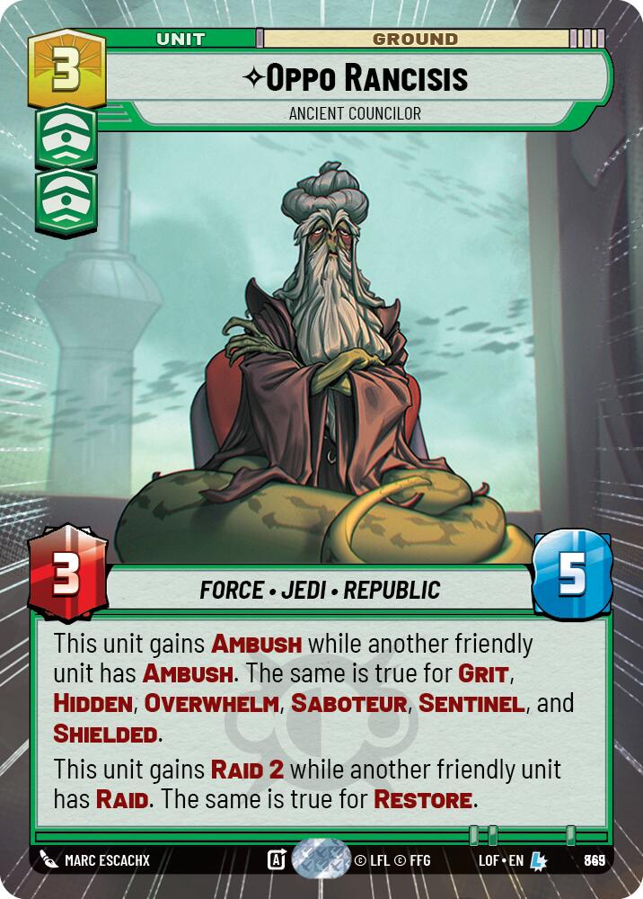 Oppo Rancisis - Ancient Councilor (845) (Hyperspace Foil) (845) [Legends of the Force]