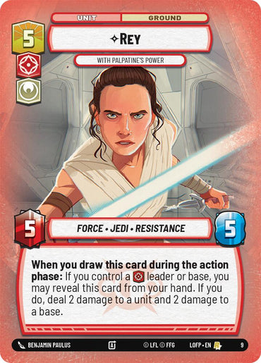 Rey - With Palpatine's Power (9) (9) [Organized Play Promos]